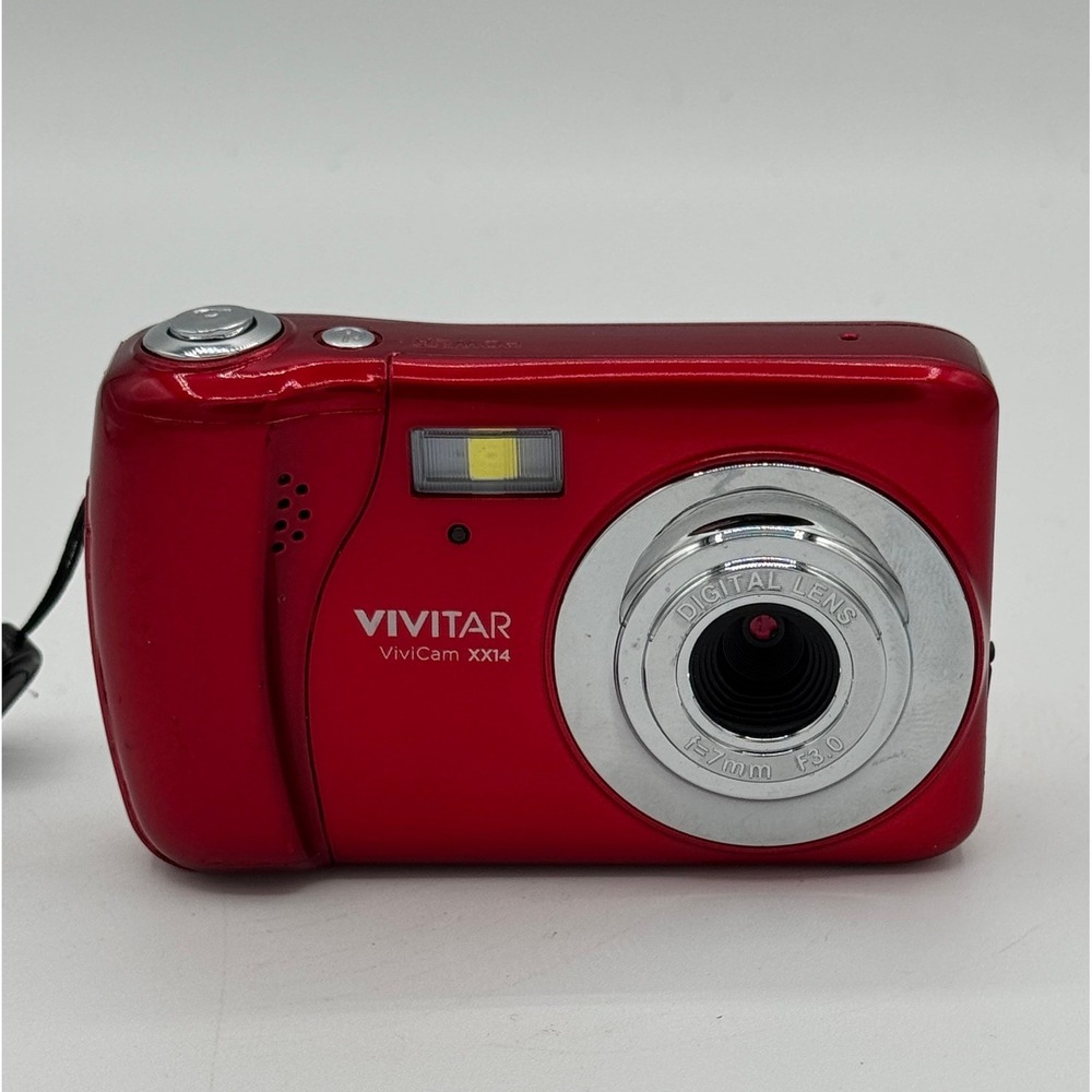 Vivitar ViviCam XX14 Digital Camera Red Swivel Screen Y2K Compact Point Shoot
